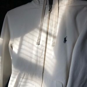 White Polo Ralph Lauren Zip Up Hoodie